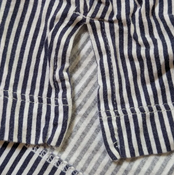 Lauren Ralph Lauren Striped Button-Up Pajama Set - Navy & White XL - Picture 7 of 9